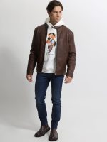 Ανδρικό Jacket Eco-Leather Μπουφάν SILA 2178 Καφέ - Image 2