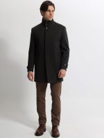 Ανδρικό Παλτό με Ψηλό Γιακά VINCE 2603 Μαύρο - Image 5