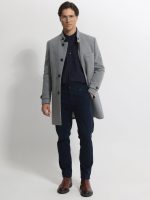 Ανδρικό Παλτό με Ψηλό Γιακά VITO 2604 Γκρι - Image 4