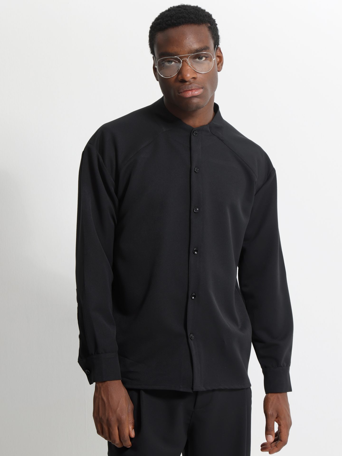 3k__2707_mayro___z2012 Ανδρικό Over Πουκάμισο LANE 2707 Μαύρο - Image 1