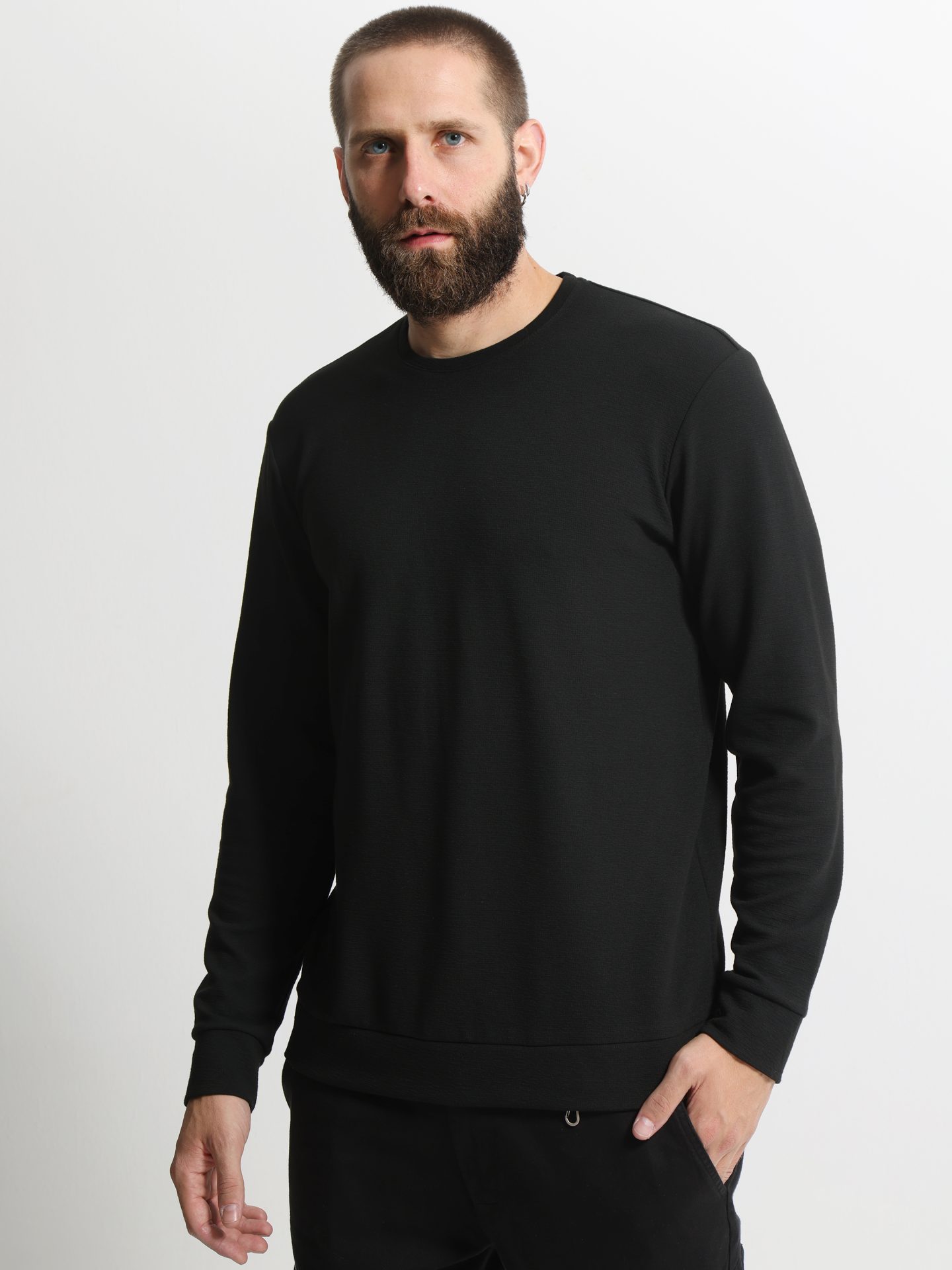 under1857 Ανδρική Μπλούζα Μακρυμάνικη NOAH 206074 Μαύρο - Image 1