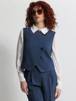 Γυναικείο Ασύμμετρο Γιλέκο με Δύο Κουμπιά GEMMA 9222 Μπλε - Image 2