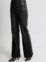 Γυναικείο Eco Leather Παντελόνι Bootcut 7711 Μαύρο Croco - Image 3