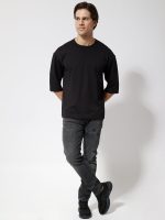 Ανδρική Μπλούζα 3/4 Μανίκι CARLOS 207096 Μαύρο - Image 4