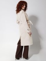 Γυναικείο Παλτό με Ζώνη και Διπλό Κούμπωμα WHITNEY 8714 Μπεζ - Image 4