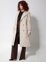 Γυναικείο Παλτό με Ζώνη και Διπλό Κούμπωμα WHITNEY 8714 Μπεζ - Image 2