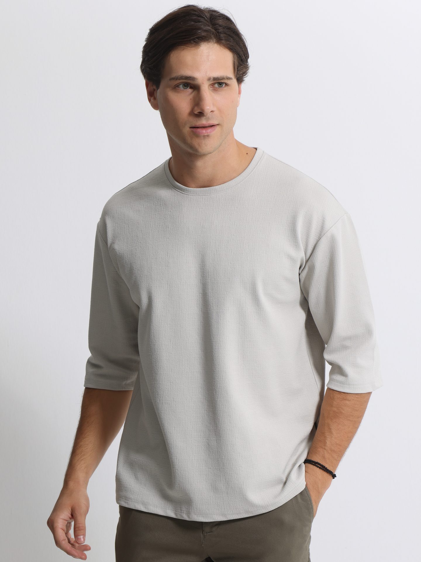 3k__207096_gkri___z1903 Ανδρική Μπλούζα 3/4 Μανίκι CARLOS 207096 Γκρι - Image 1