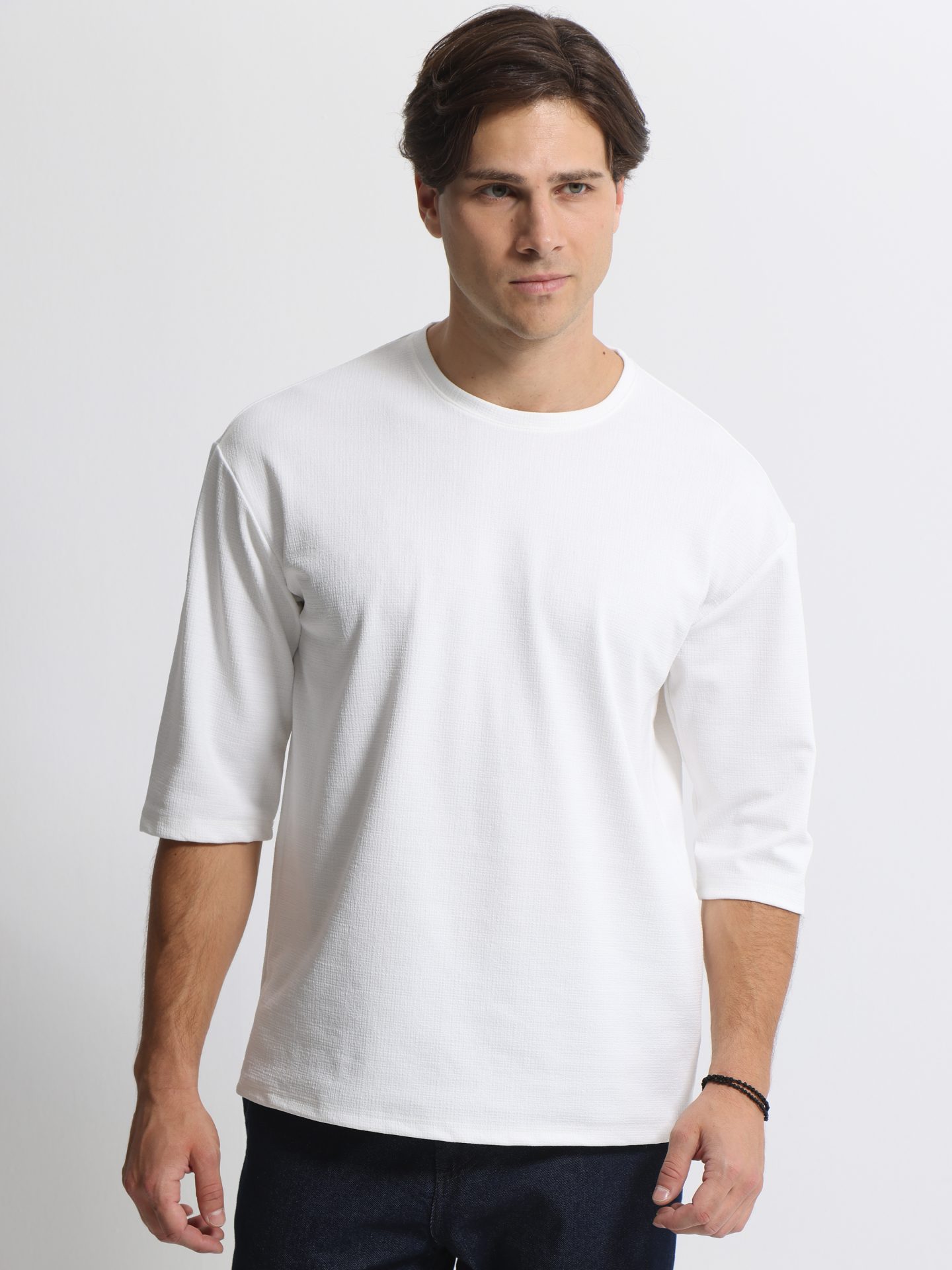 3k__207096_leyko___z1482 Ανδρική Μπλούζα 3/4 Μανίκι CARLOS 207096 Λευκό - Image 1