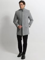 Ανδρικό Παλτό με Ψηλό Γιακά VINCE 2603 Γκρι - Image 5
