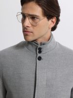 Ανδρικό Παλτό με Ψηλό Γιακά VINCE 2603 Γκρι - Image 4