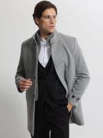 Ανδρικό Παλτό με Ψηλό Γιακά VINCE 2603 Γκρι - Image 3