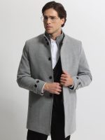 Ανδρικό Παλτό με Ψηλό Γιακά VINCE 2603 Γκρι