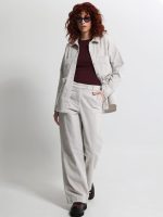 Κοτλέ Γυναικείο Παντελόνι Wide Leg MINDY 7712 Εκρού