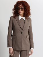 Κομψό Γυναικείο Σακάκι με Μονό Κούμπωμα SERENA 8922 Chocolate