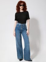 Γυναικείο Παντελόνι Jean Wide Legs BUTTONS 7766 Blue - Image 2