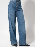 Γυναικείο Παντελόνι Jean Wide Legs BUTTONS 7766 Blue - Image 3