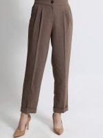 Γυναικείο Παντελόνι Ψηλόμεσο με Πιέτες GIA 7822 Chocolate