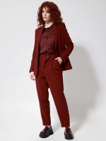 Γυναικείο Παντελόνι Ψηλόμεσο με Πιέτες JULIETTE 7923 Μπορντό - Image 5