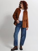 Γυναικείο Κοτλέ Πανωφόρι με Τσέπες και Κορδόνι στη Μέση MINDY 8712 Camel - Image 2