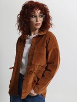 Γυναικείο Κοτλέ Πανωφόρι με Τσέπες και Κορδόνι στη Μέση MINDY 8712 Camel - Image 3