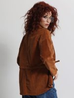 Γυναικείο Κοτλέ Πανωφόρι με Τσέπες και Κορδόνι στη Μέση MINDY 8712 Camel - Image 4