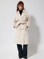 Γυναικείο Παλτό με Ζώνη και Διπλό Κούμπωμα WHITNEY 8714 Μπεζ - Image 3
