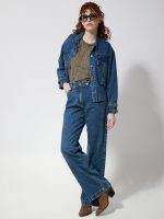 Γυναικείο Jean Σακάκι με Τσέπες και Κουμπιά NINETTA 8792 Blue - Image 2