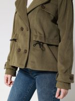 Γυναικείο Κοντό Παλτό με Διπλό Κούμπωμα και Τσέπες FIONA 8818 Πράσινο - Image 2