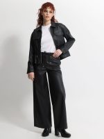 Γυναικείο Eco-Leather Σακάκι με Κορδόνι στη Μέση OPHELIA 8867 Μαύρο - Image 5