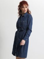 Γυναικείο Μακρυμάνικο Jean Φόρεμα Με Ζώνη FRANCESCA 945026 Blue - Image 4