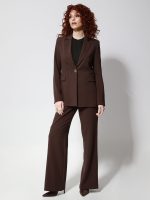 Κομψό Γυναικείο Σακάκι με Μονό Κούμπωμα SERENA 8922 Καφέ - Image 4