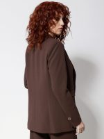 Κομψό Γυναικείο Σακάκι με Μονό Κούμπωμα SERENA 8922 Καφέ - Image 2