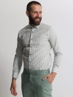 Ριγέ Πουκάμισο TAILOR-FIT Bilbao 33-8177 Πράσινο Φαρδιά γραμμή - Image 4