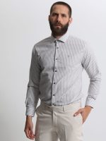Ριγέ Πουκάμισο TAILOR-FIT Bilbao 33-8177 Γκρι Φαρδιά γραμμή - Image 4