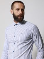 Ριγέ Πουκάμισο TAILOR-FIT Bilbao 33-8177 Μπλε Φαρδιά γραμμή - Image 4