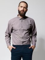 Ανδρικό Πουκάμισο Tailor-Fit GIANNI 33-8166 Espresso Φαρδιά γραμμή - Image 3