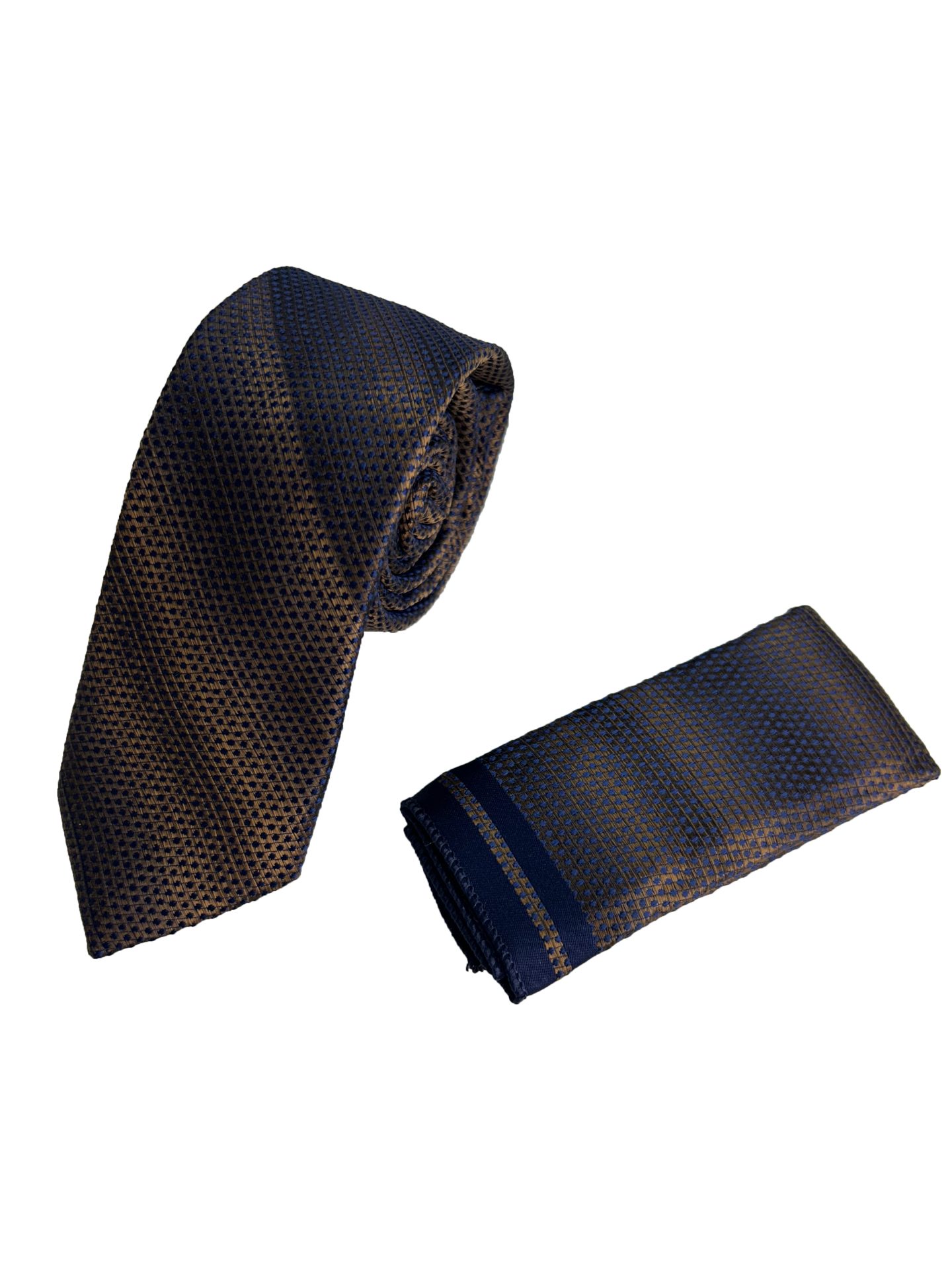 IMG_6227 copy Ανδρική Γραβάτα Με Μαντηλάκι 33-6099 Brown 5 - Image 1